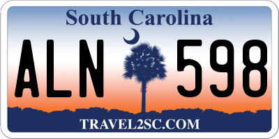 SC license plate ALN598