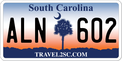 SC license plate ALN602