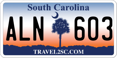 SC license plate ALN603