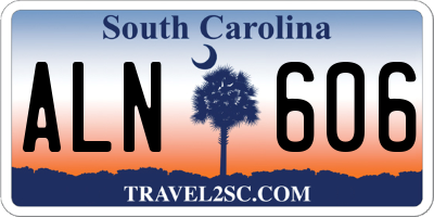 SC license plate ALN606