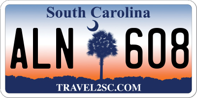 SC license plate ALN608