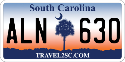 SC license plate ALN630