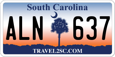 SC license plate ALN637