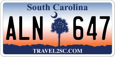 SC license plate ALN647