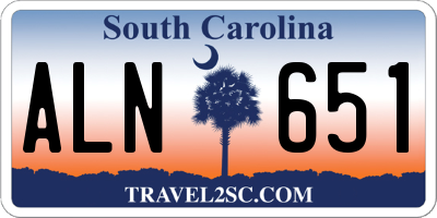 SC license plate ALN651
