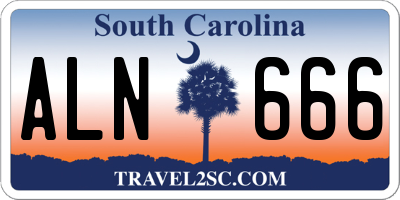 SC license plate ALN666