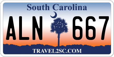 SC license plate ALN667
