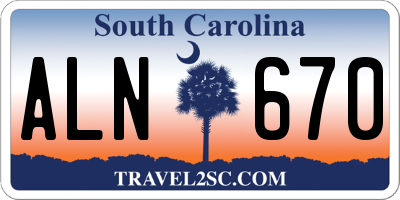 SC license plate ALN670