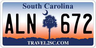 SC license plate ALN672
