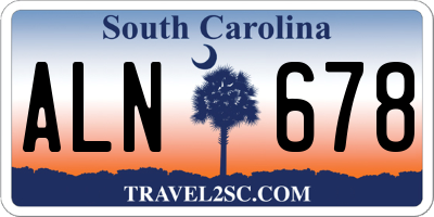 SC license plate ALN678