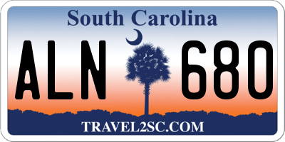 SC license plate ALN680