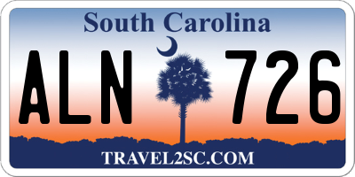 SC license plate ALN726