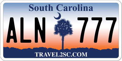 SC license plate ALN777