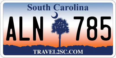 SC license plate ALN785
