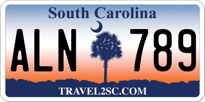 SC license plate ALN789