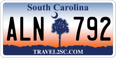 SC license plate ALN792
