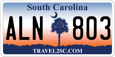 SC license plate ALN803