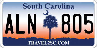 SC license plate ALN805