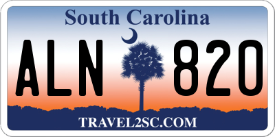 SC license plate ALN820
