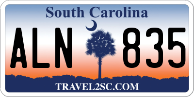 SC license plate ALN835