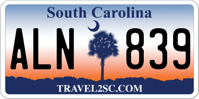 SC license plate ALN839