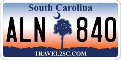 SC license plate ALN840