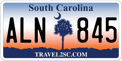 SC license plate ALN845