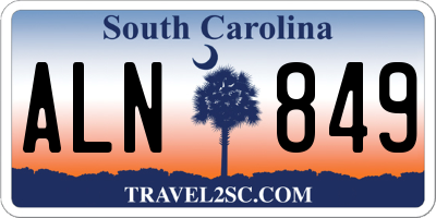 SC license plate ALN849