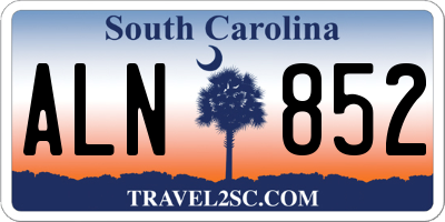 SC license plate ALN852