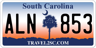 SC license plate ALN853