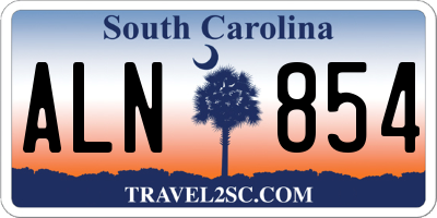 SC license plate ALN854