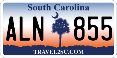 SC license plate ALN855