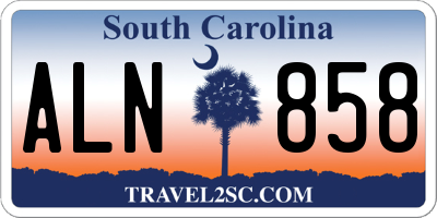 SC license plate ALN858