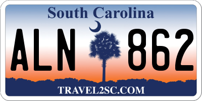 SC license plate ALN862