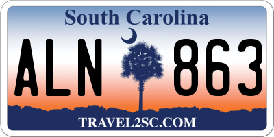 SC license plate ALN863