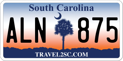 SC license plate ALN875