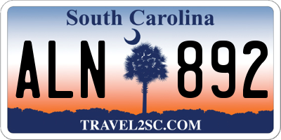 SC license plate ALN892