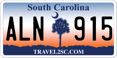 SC license plate ALN915
