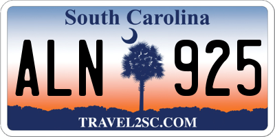 SC license plate ALN925