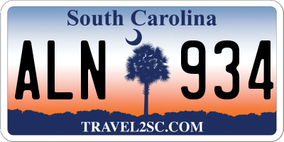 SC license plate ALN934