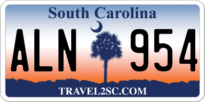 SC license plate ALN954