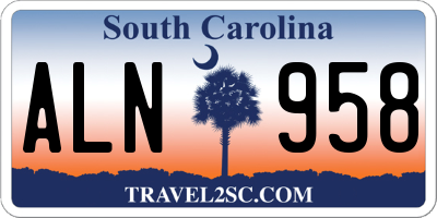 SC license plate ALN958