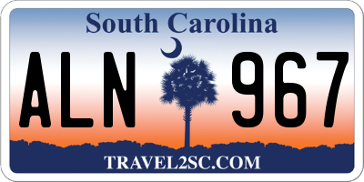 SC license plate ALN967