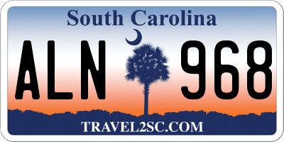 SC license plate ALN968