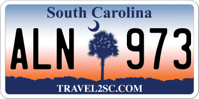 SC license plate ALN973