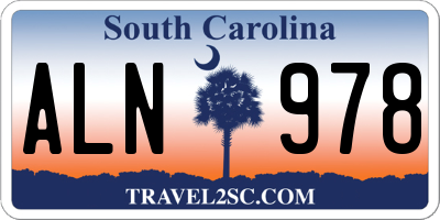 SC license plate ALN978