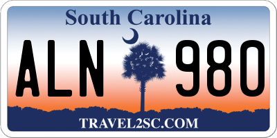 SC license plate ALN980