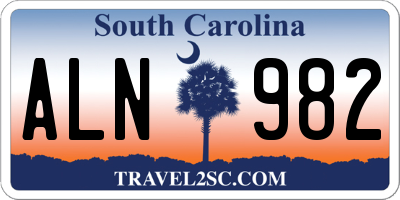 SC license plate ALN982