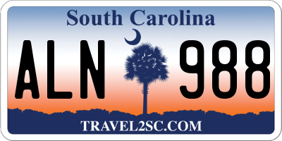SC license plate ALN988
