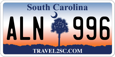 SC license plate ALN996